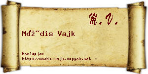 Módis Vajk névjegykártya
